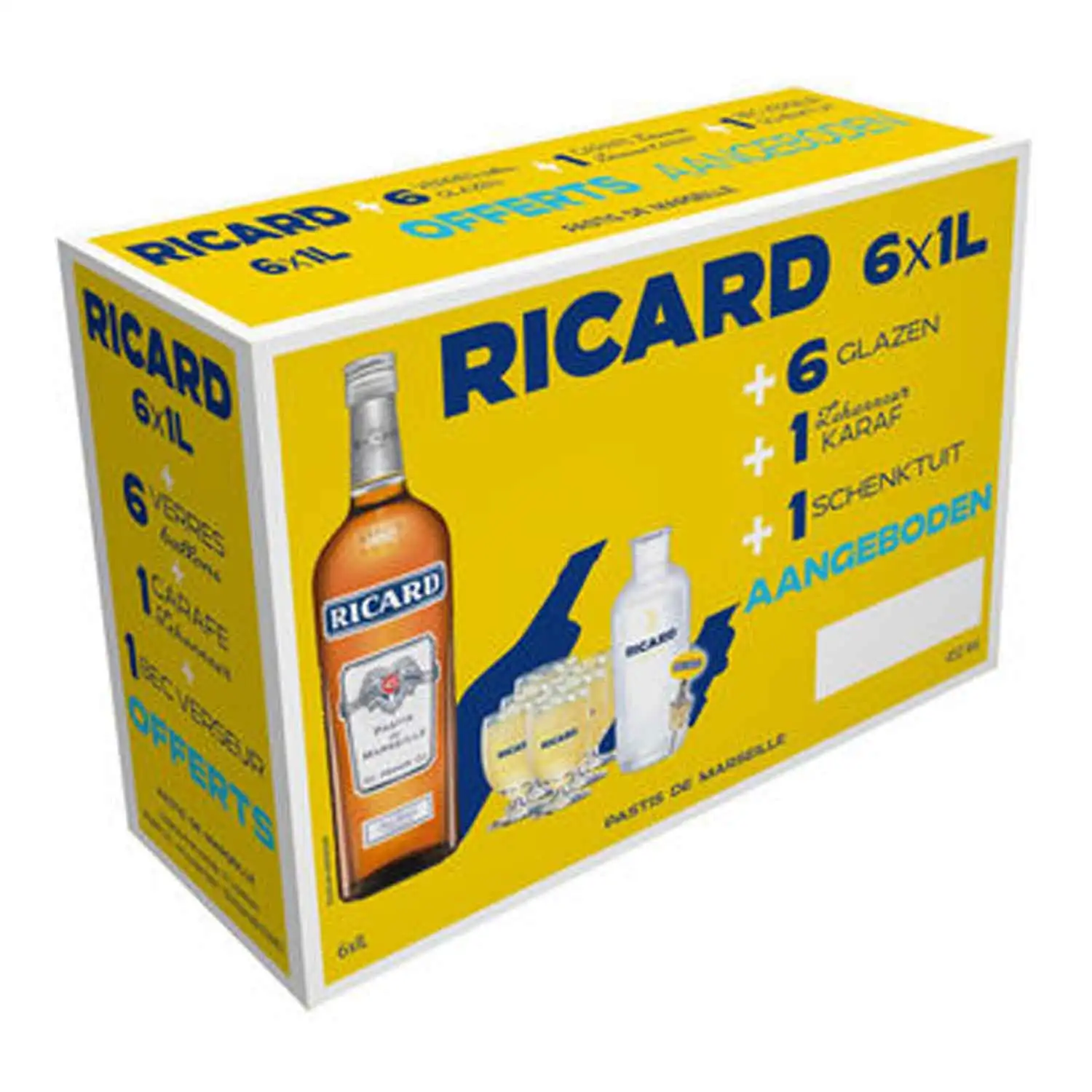 Ricard 6x1l +6 glass+1 carafe+1 drip - Buy at Real Tobacco