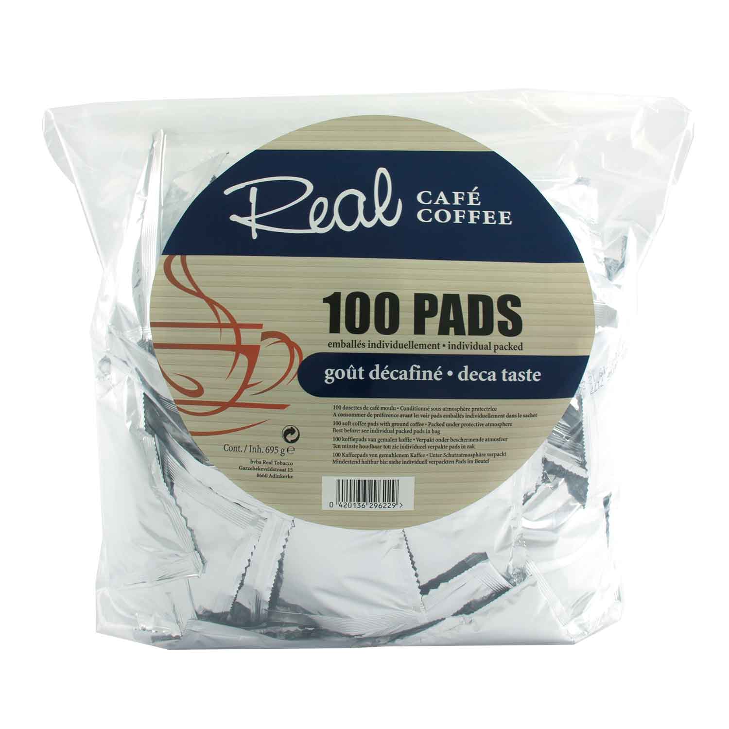 Real café décaféiné 100 dosettes - Buy at Real Tobacco