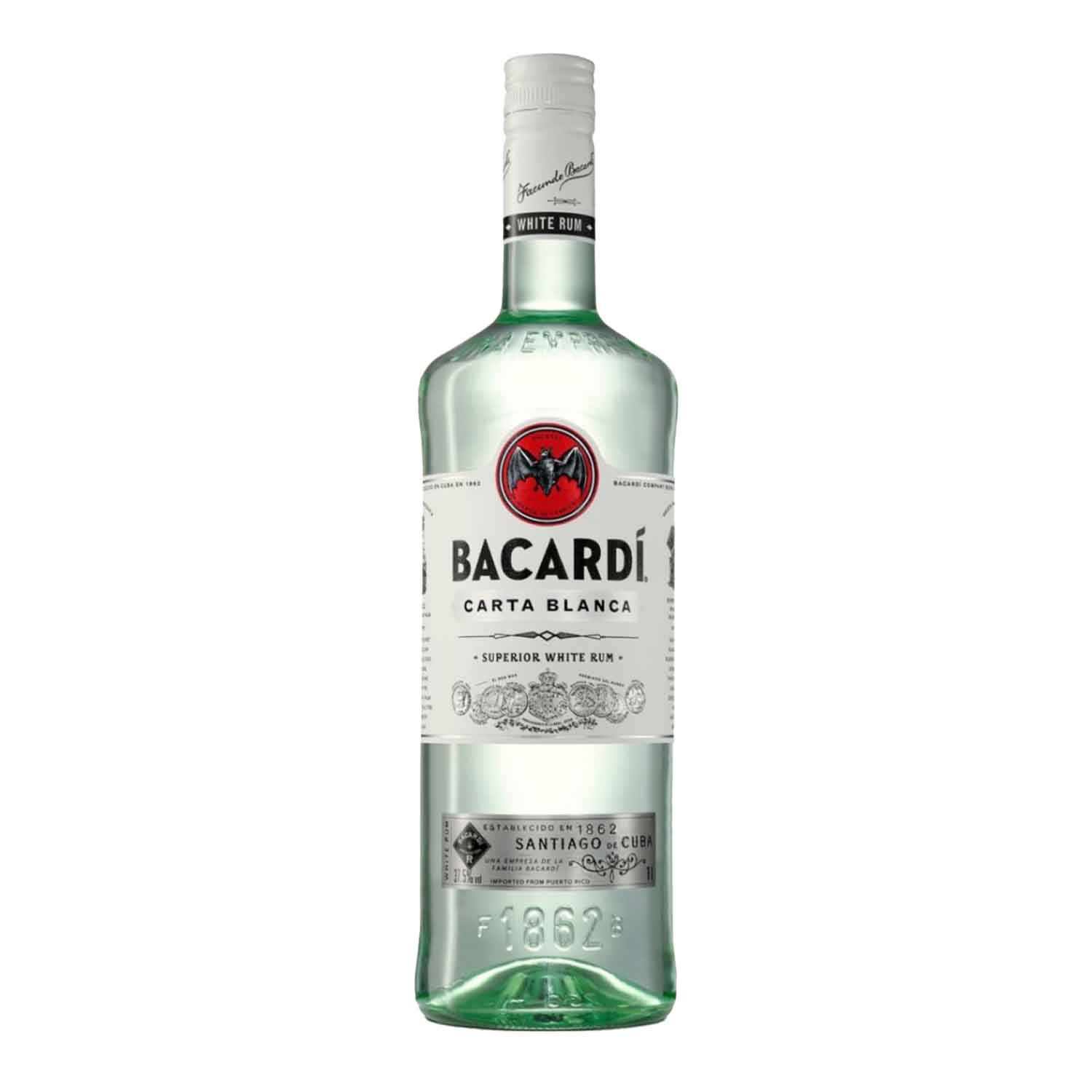 Bacardi carta blanca 1l Alc 37,5% - Buy at Real Tobacco